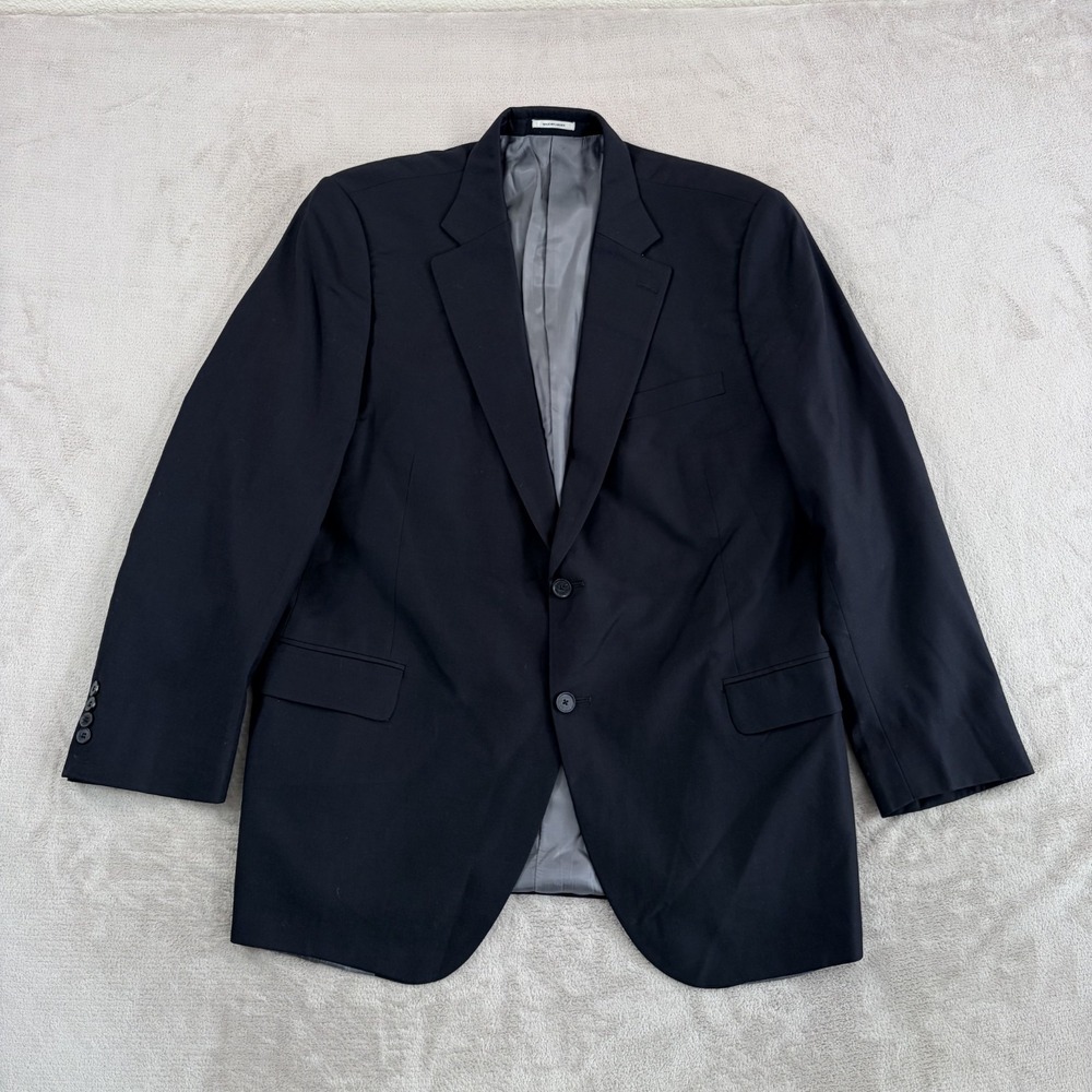 Peter Millar Sport Coat Blazer Jacket in Black 100% Wool Men 48T (Fits 46T)